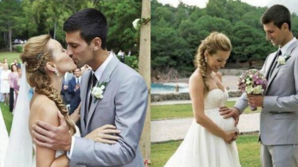 Jelena and Novak during their wedding
